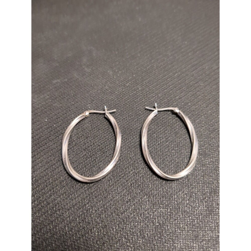 Sterling Silver Hoop Dangle earrings Marked 925